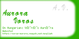 aurora voros business card